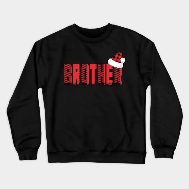 Christmas Brother Buffalo Plaid Crewneck Sweatshirt by Boo Face Designs